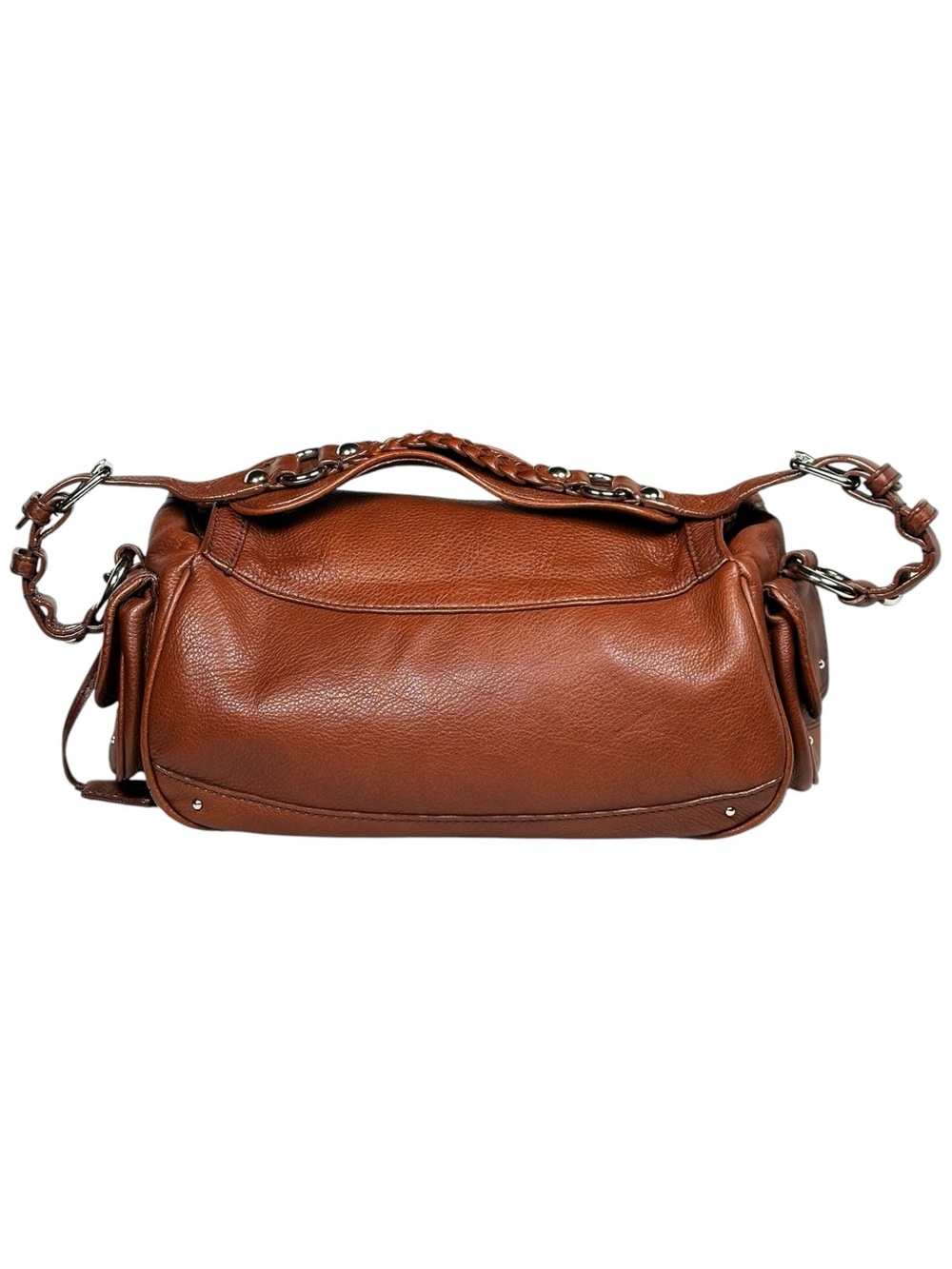 2006 Banana Republic Brown Leather Shoulder Bag Braided Strap Boho - Picture 3 of 15